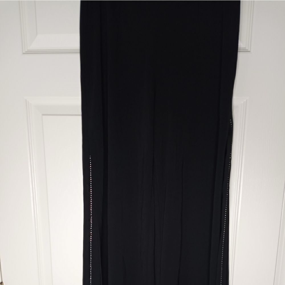 Joseph Ribkoph 10 Black Slit Wide Legs Rhinestones Zipper Women’s Dress Pants